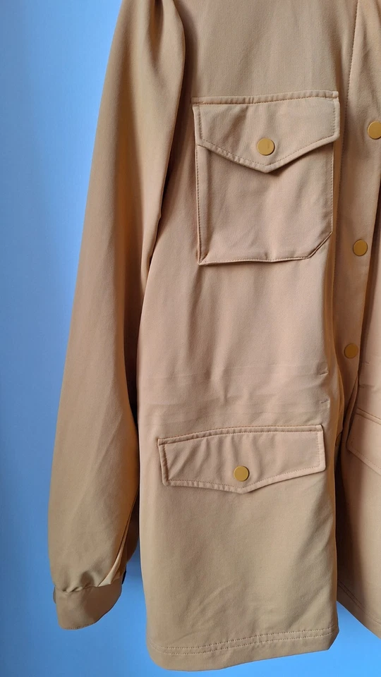 Nike Loose Fit Tech Pack 4 Pocket M65 Jacket Coat Bucktan BNWT Wmns Swoosh Logo - Image 4 of 4