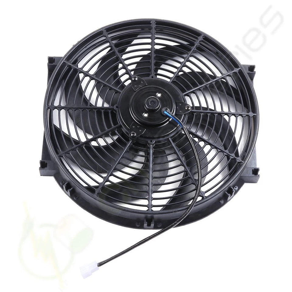 2X Ventilador de refrigeración condensador radiador universal de 14 pulgadas para Toyota Avalon Celica Foto 3 de 4