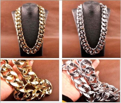 GLÄNZENDES GLIED AUSWEIS Promi-Stil ALUMINIUM GROBES HALSBAND Panzerkette Modekette Halskette