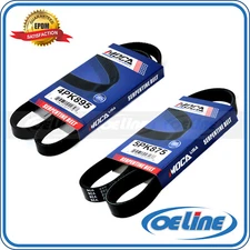 EPDM 2pcs Alternator-AC-Power Steering for Subaru Forester 2.5L Serpentine Belt