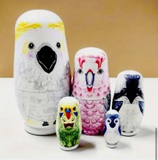 RUSSIAN WOODEN NESTING DOLLS “BIRD” COLLECTION FOR OVER 3’S SEE NOTES 🌸 NEW