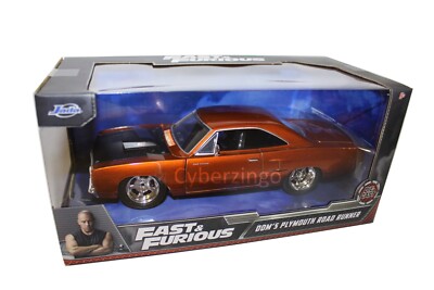 Fast & Furious Jada 1:24 Dom's Plymouth Road Runner Diecast Model Car New In Box
