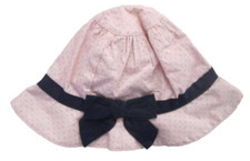NEW Janie and Jack Petite Cheri 3 6 M Pink Navy Pindot Sun Hat