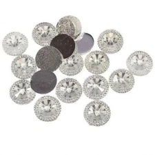 CraftbuddyUS 30pc 20mm Clear FlatBack Pointed Diamond Round Diamante Resin Gems