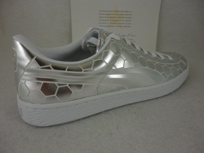 puma basket metallic silver