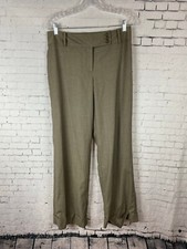 Ann Taylor Margo Wide Leg Pants Size 8 Women's Tan Pin-Striped Slacks flaw EAG