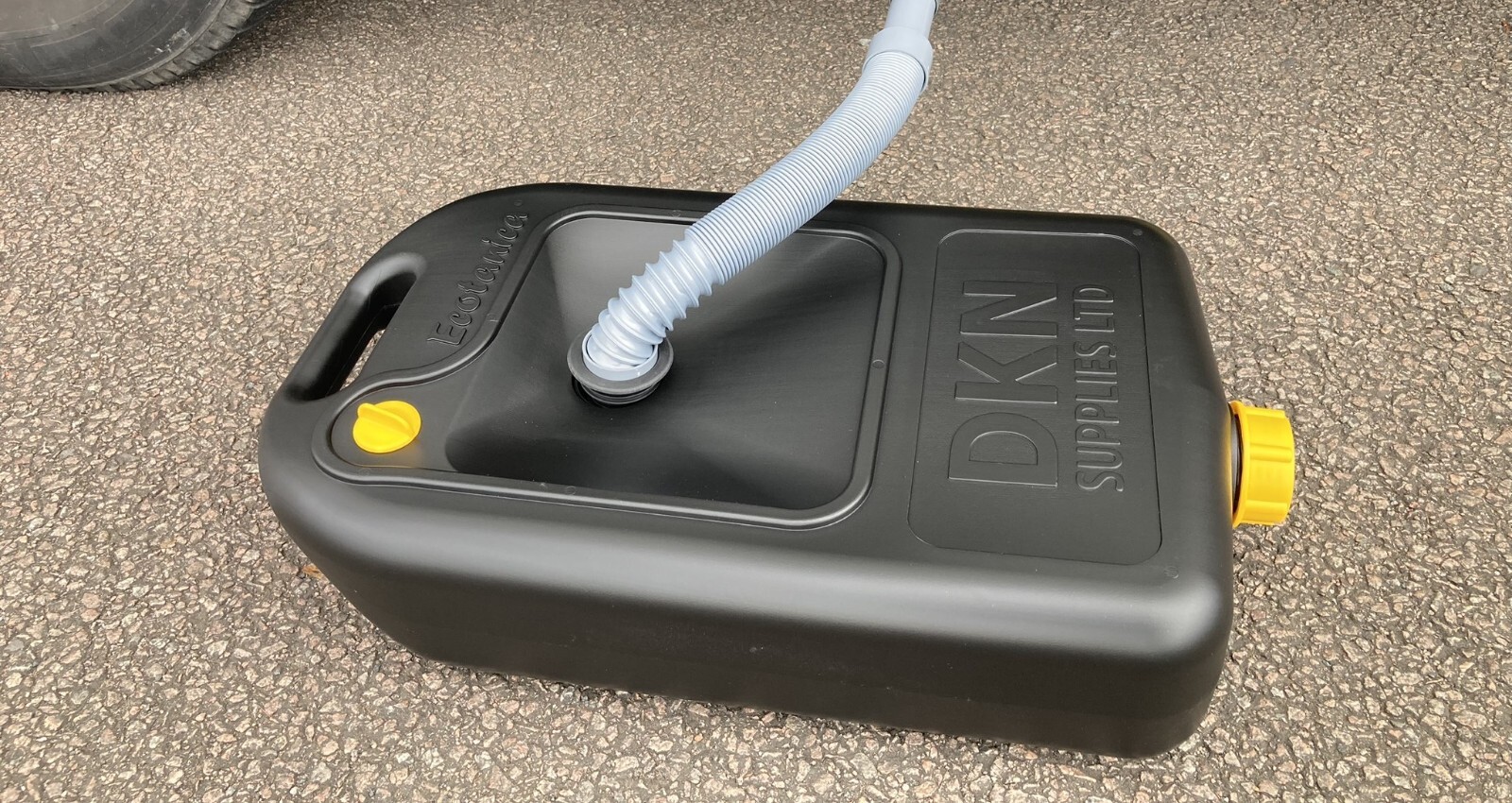 10L Black Waste Water Container with Flexi Hose for Caravan Motorhome  Campervan