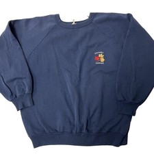 Vtg 80's 90's Quality Goods Blue CALGARY CANADA Soft RAGLAN 50/50 Sweatshirt L