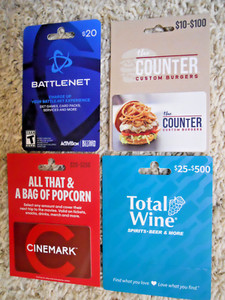 Collectible Gift Cards, unused, new, with backing, no value on cards     (M-8)