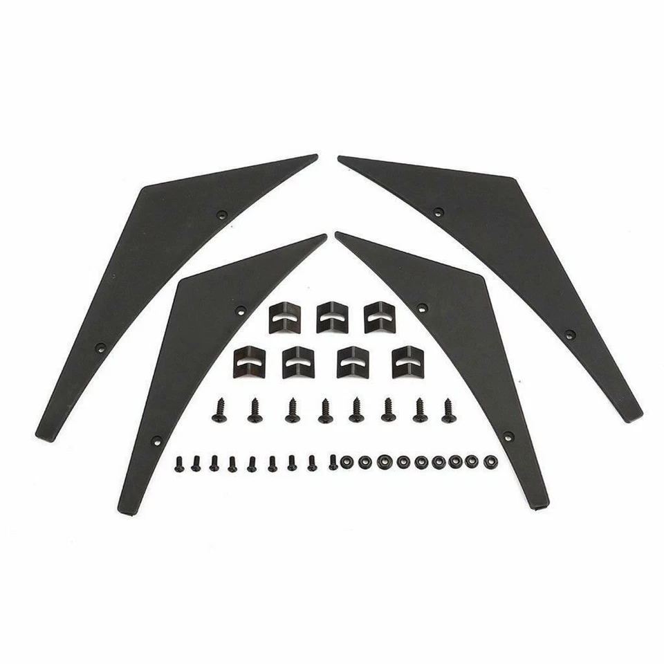 Difusor labial parachoques delantero negro 4 piezas Canards divisor ajuste universal coche camión Foto 3 de 4