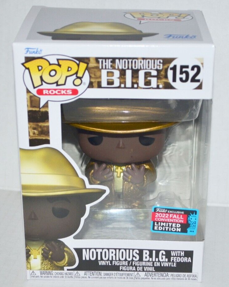 Sale Funko Pop! Rocks Notorious B.i.g (Gold Fedora) #152 Figure Nycc Exclusive Mint