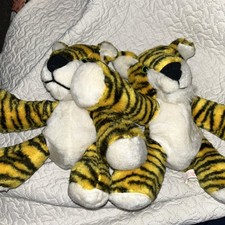 Vintage Lugene Tiger Plush Stuffed Animal Set Of 2