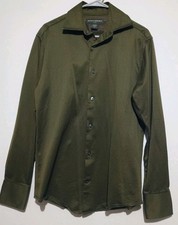 Men's Banana Republic Button down shirt Olive Green Cotton Medium Long Sleeve