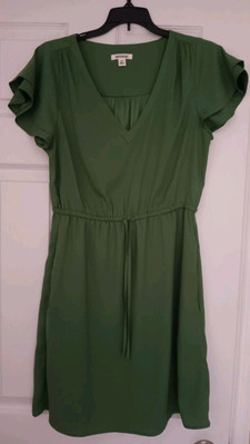 *Goodthreads* Womens Dress, Size Xs, Green, Casual, Short Sleeve, Knee Length