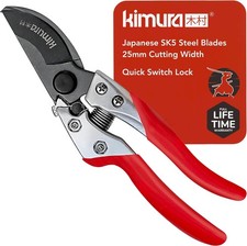 Kimura® 8" Pro Bypass Garden Secateurs, Heavy Duty Premium Japanese SK5... 