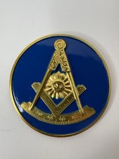Mason Masonic Past Master Car Emblem-with Square & Compass 2 3/4" Wide NEW  READ