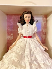 Franklin Mint Gone with the Wind Scarlett O'Hara Doll WHITE RUFFLE DRESS Tara