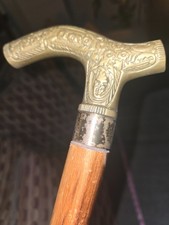 Gold Fill Handle Wooden Walking Stick Cane Style Gift Vintage Designer