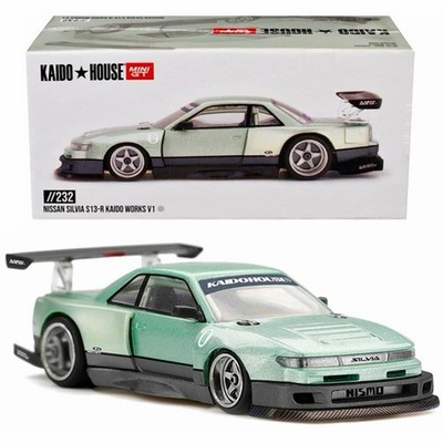 MINI GT x KAIDO HOUSE NISSAN SILVIA S13-R WORKS V1 1/64 SEA FOAM