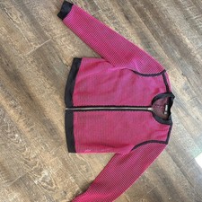 A.N.A Pink & Black Fishnet Mesh Bomber Jacket...