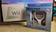 NINTENDO Wii Video Game Console Bundle with Box, plus Sports Pack - Tested