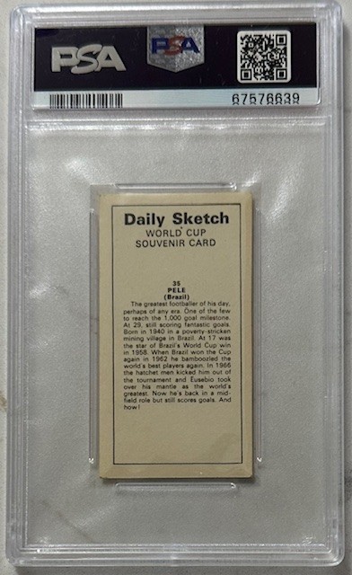 PELE 1970 Daily Sketch World Cup Souvenir Card PSA 6 view 2
