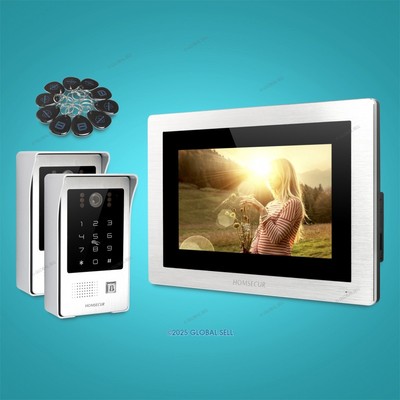 HOMSECUR 7'' Wired Video Door Phone Intercom System+RFID Access for Apartment