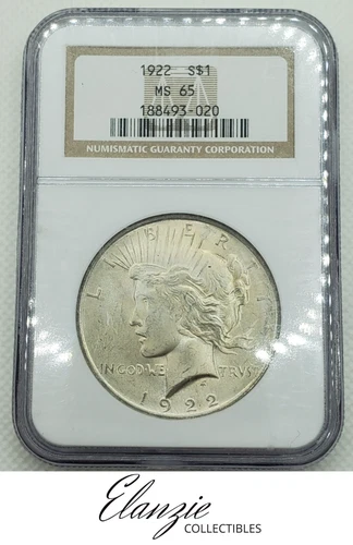 1922 Peace Silver Dollar NGC MS65