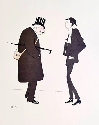 Lithographie de SEM, Baron de BRIMONT, James de ROTHSCHILD, Paris, Maxim's - Photo 1/2