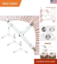 Bed Sheet Straps, Upgrade Fitted Bed Sheet Holders for Corners, Non Slip Sheet C