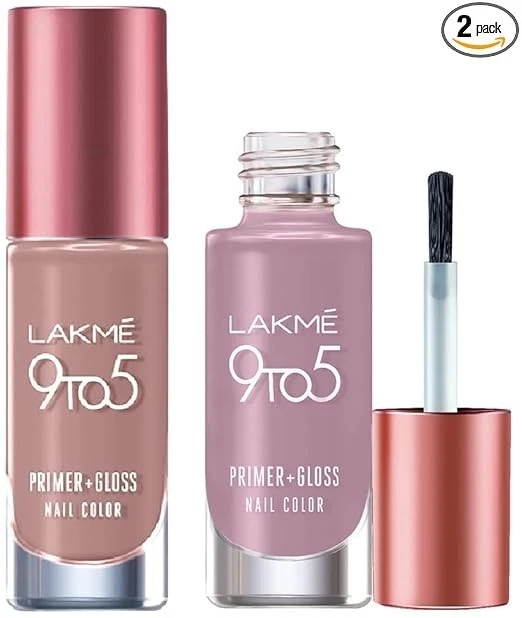 LAKMÉ 9to5 P+G Nail Color AppleBlossom 6ml & Lakmé 9 To 5 Primer + Glossy Finish