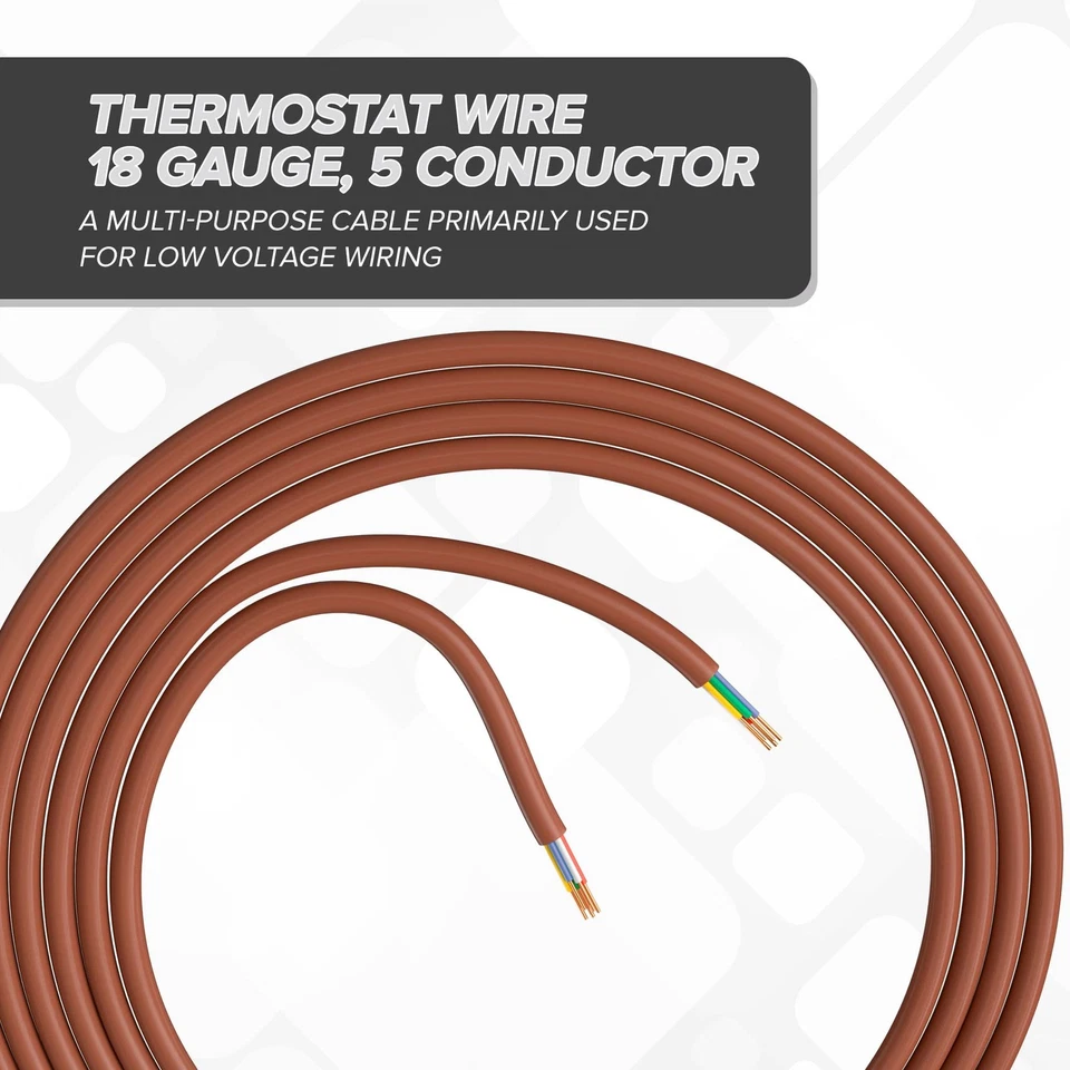 Thermostat Wire 18/5, 200 FT, Solid Copper, 18 Gauge, 5 Conductor, Residentia... - Image 3 of 4