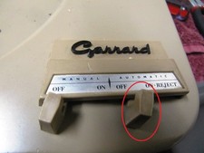 GARRARD TYPE A RC209 RC210 AUTOMATIC On REJECT / Off LEVER Laboratory Turntable.