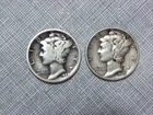 Rare Mercury Dimes (Lot Of 2):  1929 P, 1945 P.