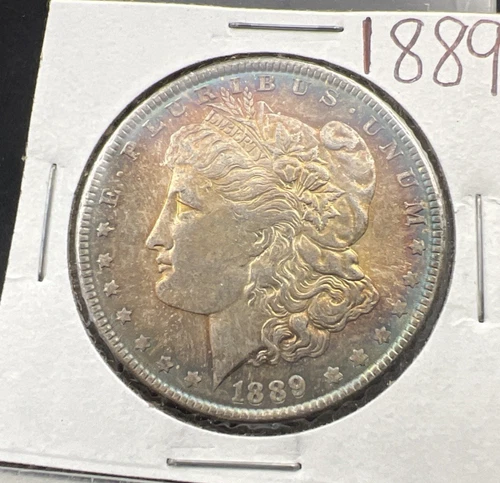 1889 $1 Morgan Silver Dollar Coin CH AU Neat Toning Toner SK#A