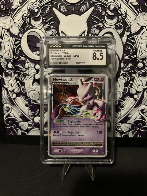 CGC 8.5 NM/MINT+ Mewtwo LV.X DP28 Black Star Promo Holo Swirl Pokemon Card
