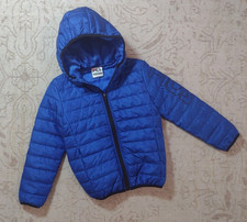 Fila boys Hooded Wind puffer Jacket size 5/6 blue multi EUC fall/winter EUC