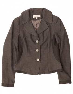 QUIN AND DONNELLY Womens Crop 3 Button Blazer Jacket UK 12 Medium Grey AP15