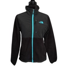 The North Face Denali Polartec Fleece Jacket Womens Small Black Teal Full Zip