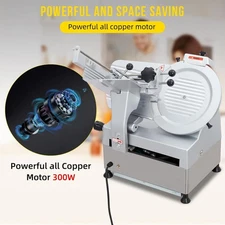 Commercial Meat Slicer 12" Fully Automatic 180W+300W Stainless Steel Adjustable