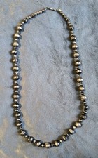Vintage Sterling Silver Navajo Pearl Necklace Graduated Bead 28.5" Inches! 37g