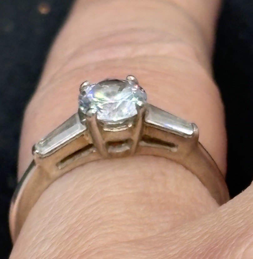 Sterling Silver 925 Round Solitaire Engagement Ri… - image 10