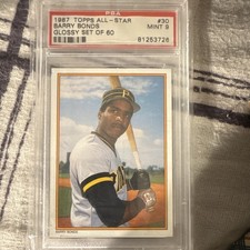 1987 Topps Glossy All-Star Barry Bonds #30 Rookie PSA 9 Pittsburgh Pirates