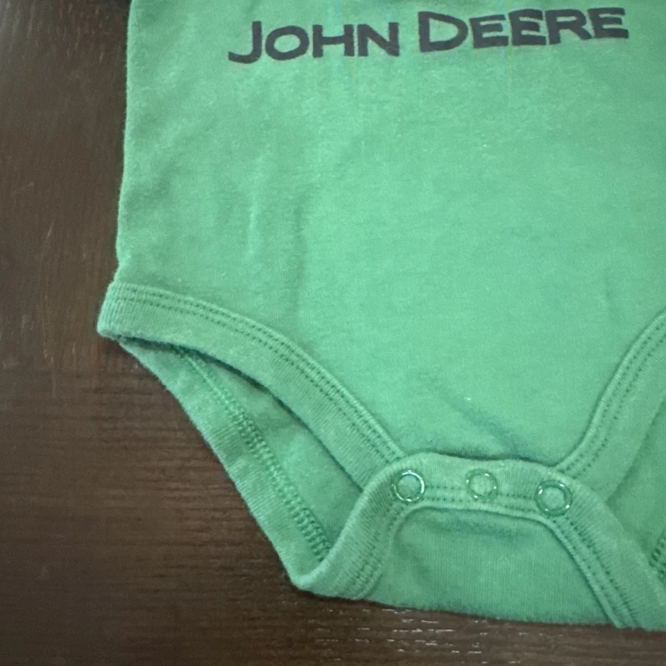 JOHN DEERE 3-6 Meses Bebé Bebé Body Verde Una Pieza Country Farmer Foto 3 de 4