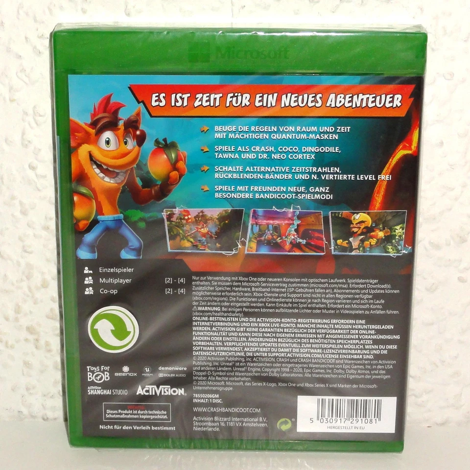 Xbox One + Series X|S Spiel Crash Bandicoot 4 It's About Time Neu OVP - Bild 2 von 2