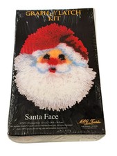 Vintage Santa Latch Hook Kit Round 12  X 12  SEALED