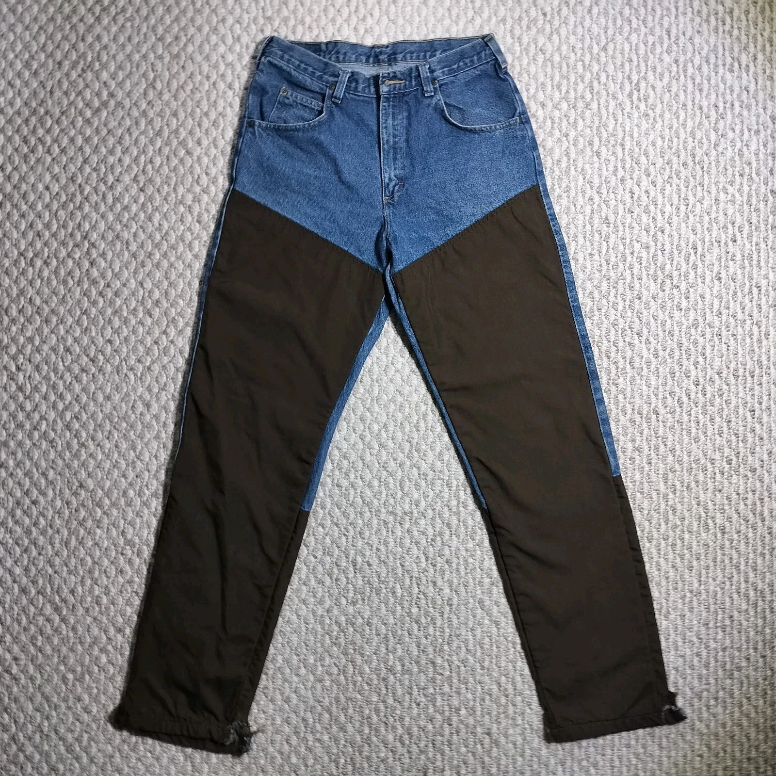 Vintage Wrangler Brush Guard Jeans 32x34 Blue Denim Canvas Hunting Workwear