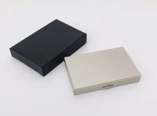 Business Card Case Brass -Credit Card Holder-New In Box-Silver