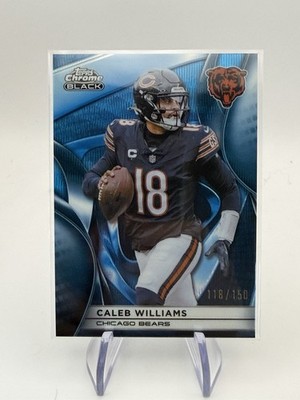 2025 Topps Chrome Black Caleb Williams #20 Blue Wave /150 Bears SN