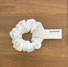 Spoiled Child White Satin Scrunchie NWT Hair Accessory OS